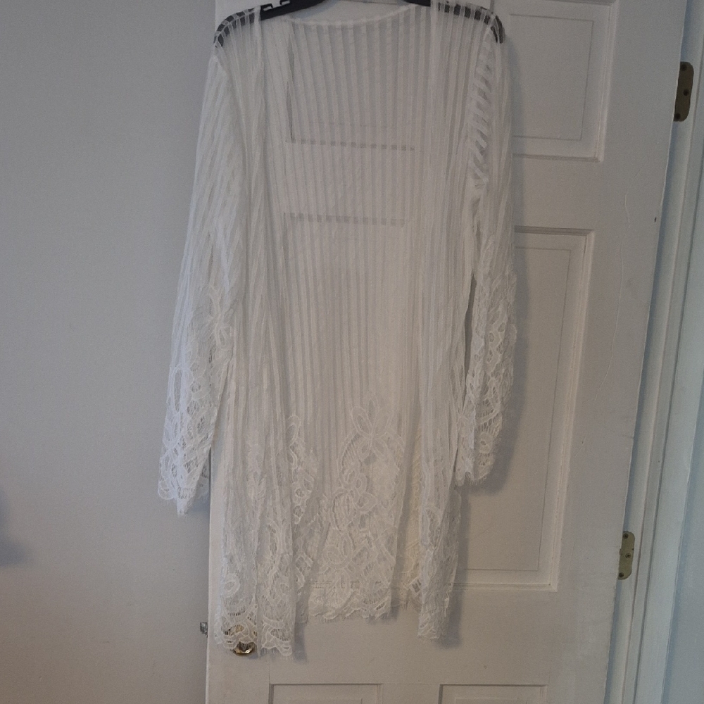 White Lace Kimono Cardigan